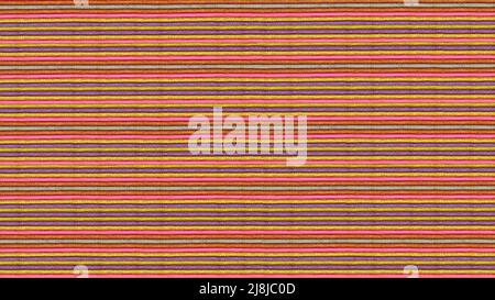 The background of many horizontal, not quite even stripes. Horizontal multi-colored lines with an orange accent. Stock Photo