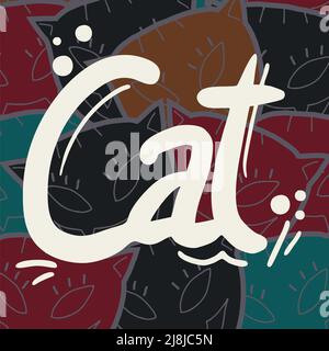 Cat cover art Stock Vector