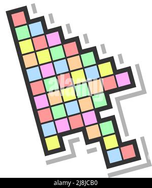 Color pixel cursor Stock Vector