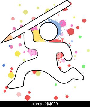 Color pencil puppet Stock Vector