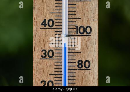 Thermometer in summer Stock Photo