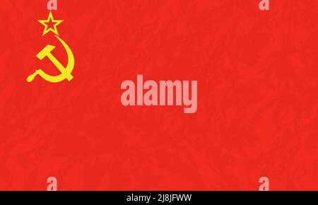 Flag of the USSR in flat style for printing and design.Vector illustration. Stock Vector