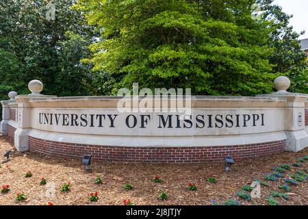 Oxford, MS - May 2022: University of Mississippi, Ole Miss, entrance sign. Stock Photo