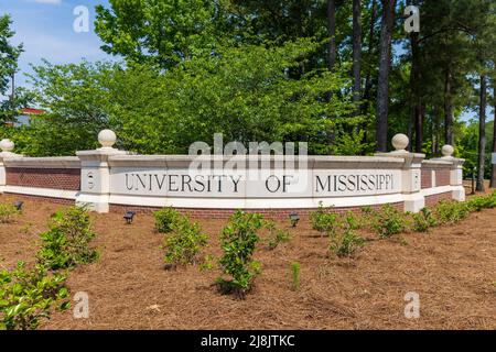 Oxford, MS - May 2022: University of Mississippi, Ole Miss, entrance sign. Stock Photo