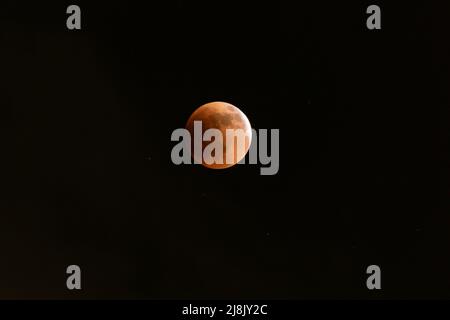 2022 Blood Moon Lunar Eclipse Stock Photo