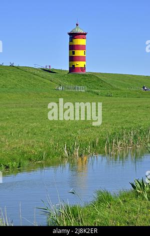 Pilsum lighthouse, Germany, Lower Saxony, East Frisia, Pilsum Stock Photo