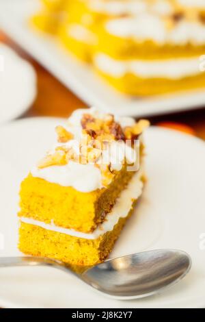 Portion of homemade carrot cake  Stock Photo