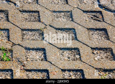 A permeable parking lot offers a green alternative to traditional paving at the Dauphin Island Sea Lab, April 28, 2022, in Dauphin Island, Alabama. Stock Photo