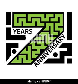 Seven years Anniversary icon. Stock icon for pattern, seamless, postcard, poster, brochure, etc. Vector Illustration on white background. Stock Vector