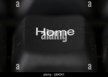 Home button on keyboard with soft focus Stock Photo