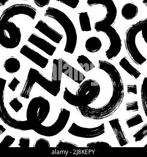 Organic grunge bold shapes, curved lines and dots. Stock Vector