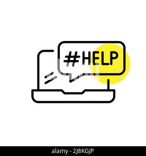 Online help service. Pixel perfect, editable stroke line icon Stock Vector