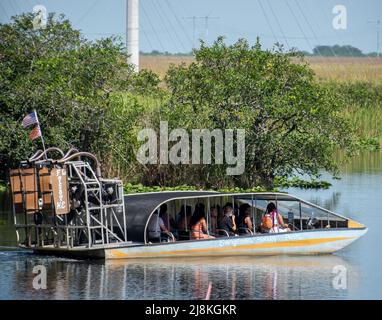 An Everglades Holiday Park Airboat Stock Photo