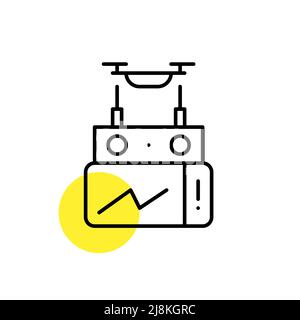 Drone ground remote controller. Pixel perfect line art icon Stock Vector