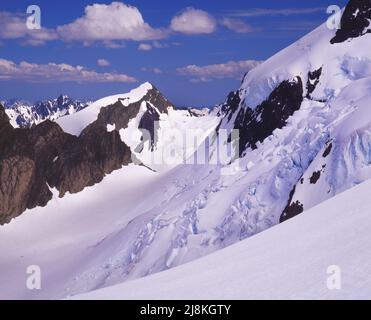 Blue Glacier Icefall, Mt. Olympus, Olympic National Park, Washington Stock Photo