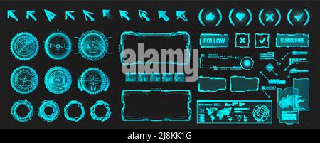 Futuristic User Interface HUD for UI, UX, Web Stock Vector