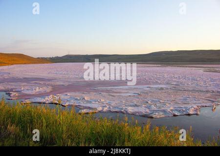 Extraction Of Salt On The Lake Masazir Settlement Baku Azerbaijan 