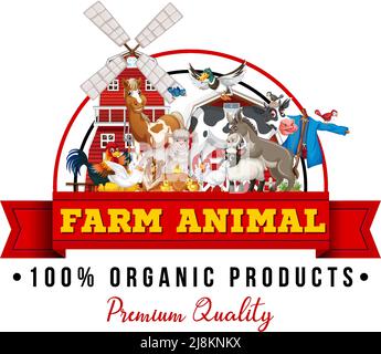 Logo design for farm animal illustration Stock Vector
