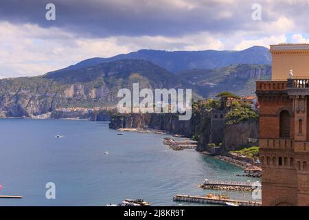 Panoramic view of the Sorrento coast in Campania, southern Italy. Stock Photo