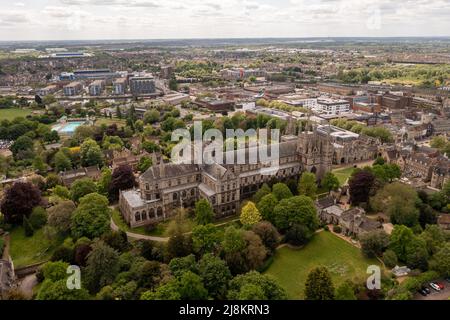 PETERBOROUGH, UK - MAY 12, 2022. An aerial view of Peterborough city ...
