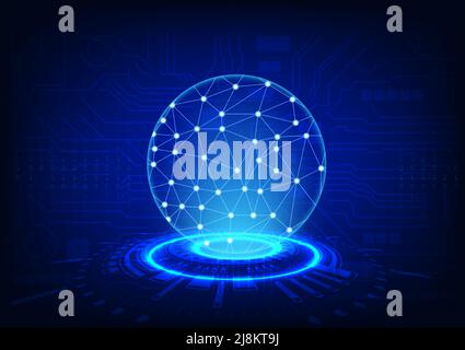 graphics design concept hitech technology network connection future futurist connection communication vector illustration Stock Vector