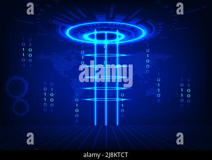graphics design concept hitech technology network connection future futurist connection communication vector illustration Stock Vector