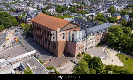 Aula Palatina or Konstantinbasilika and Electoral Palace or Kurfürstliches Palais, Trier, Germany Stock Photo