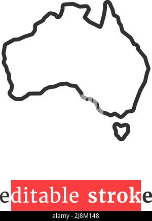 minimal editable stroke australia map icon Stock Vector
