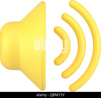 Acoustic sound speaker marketing announce volume wave realistic 3d icon ...