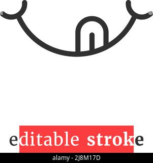 minimal editable stroke tongue icon Stock Vector