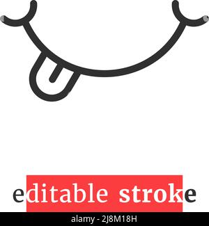 minimal editable stroke yummy icon Stock Vector