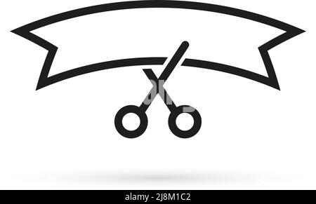 thin line scissors like grand opening icon Stock Vector