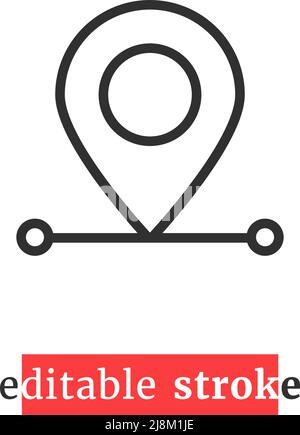 minimal editable stroke destination pin icon Stock Vector