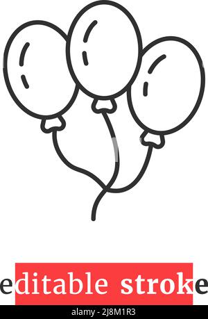minimal editable stroke balloon icon Stock Vector