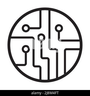 Circuit board, technology outline icon vector. For your website design ...