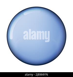 Glass blue ball or precious pearl. Glossy realistic ball, 3D abstract vector illustration highlighted on a white background. Big metal bubble with Stock Vector