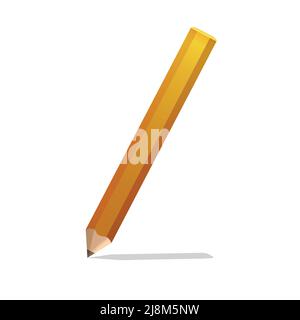 Wooden realistic yellow pencil with rubber eraser. Pencils sharp on white background. Vector illustration Stock Vector