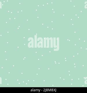 Seamless pattern with white polka dots on a mint green background. Stock Vector