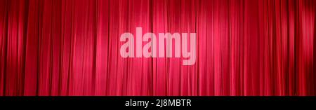 Background image of a red velvet stage curtain Stock Photo