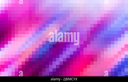 pixelate purple pink blue stripes mosiac pixel background Stock Photo