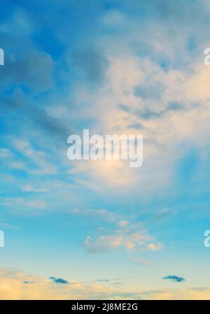 Sky background, sky landscape scene with dramatic pink clouds, sky landscape in retro tones Stock Photo