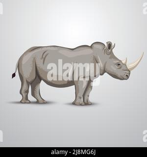 full size rhino drawing. vector illustration design Stock Vector