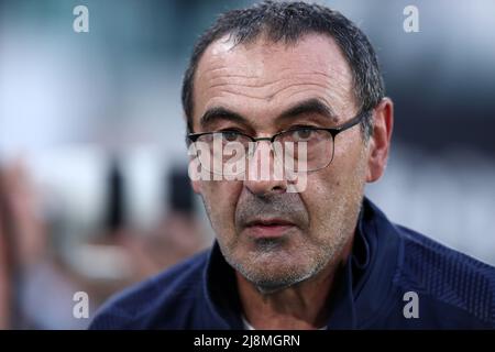 Turin, Italy. May, 16 2022, Maurizio Sarri, head coach of Ss Lazio,  looks on during the Serie A matchbetween Juventus Fc and Ss Lazio at Allianz Stadium on May, 16 2022 in Turin, Italy. Stock Photo