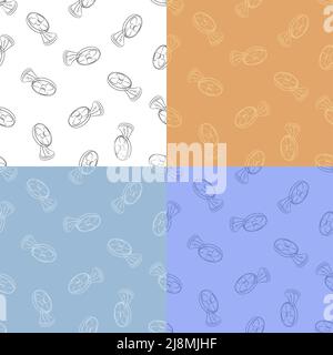Set of seamless patterns with hand drawn electric fan for cooling room in hot summer time. Ornament for decoration and printing on fabric. Design elem Stock Vector