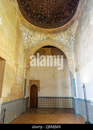 Sala de la Barca (boat room) in the Comares Palace of Nasrid - Alhambra complex - Granada, Spain Stock Photo