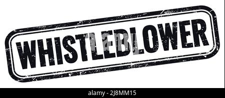 WHISTLEBLOWER text on black grungy vintage rectangle stamp. Stock Photo