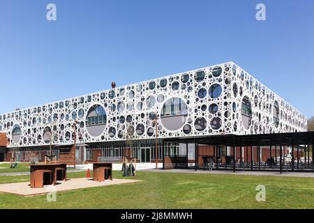 Odense, Denmark - April 9, 2017: Odense University building. University of Southern Denmark is a university and campus in Odense, Denmark Stock Photo