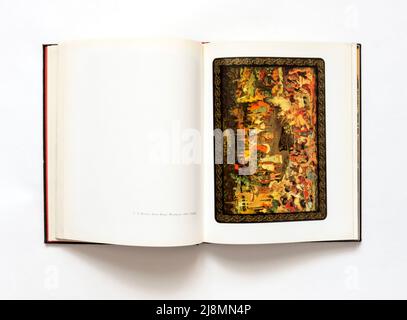 The 'The art of Kholuy miniature painting' (Russian: Искусство холуйской миниатюрной живописи), first published in 1975 in USSR. Stock Photo