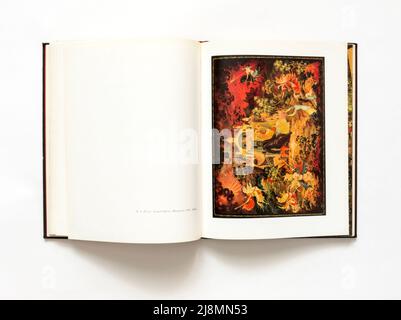 The 'The art of Kholuy miniature painting' (Russian: Искусство холуйской миниатюрной живописи), first published in 1975 in USSR. Stock Photo