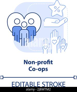 Non-profit co-ops light blue concept icon Stock Vector